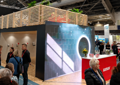 Built-in LED screen for an exhibition stand