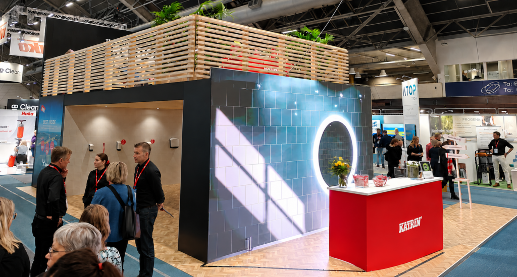 Built-in LED screen for an exhibition stand