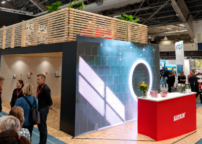 Built-in LED screen for an exhibition stand